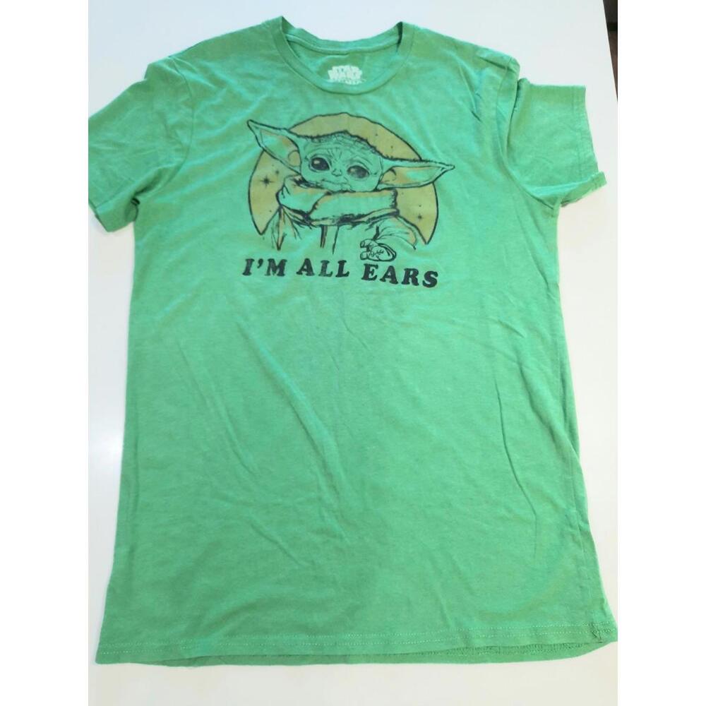 Star Wars Baby Yoda “I’m All Ears” Green Size Medium‎ Athletic Fit Tee T-Shirt